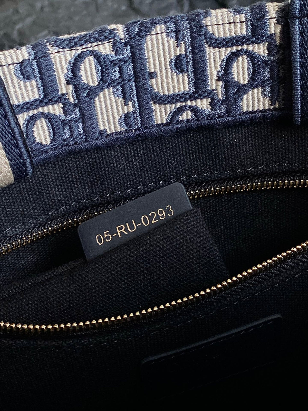 Dior Mini Book Tote 26 Blue Oblique Embroidery