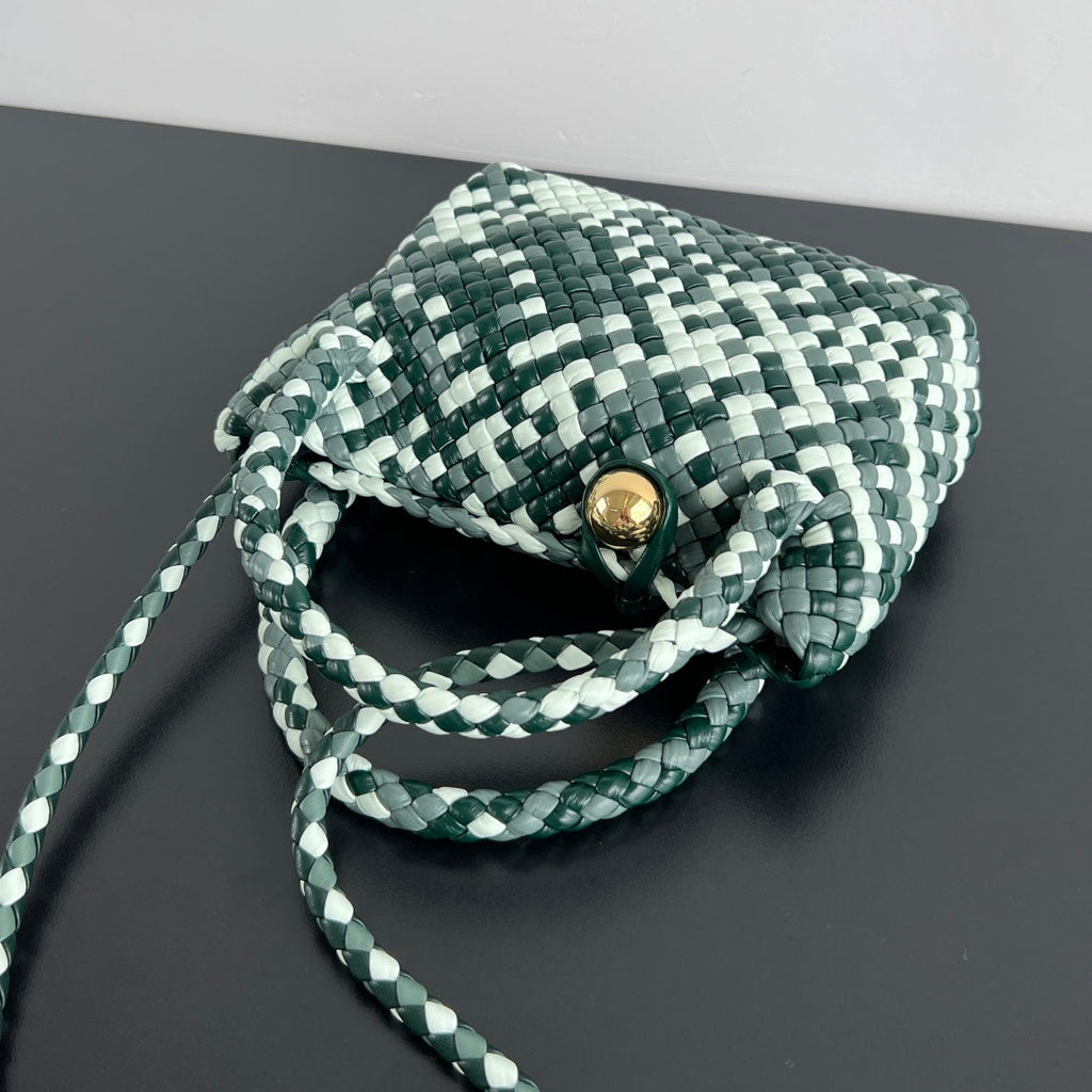 Bottega Veneta Mini Tosca 20 in White Mix Green Calfskin Bag