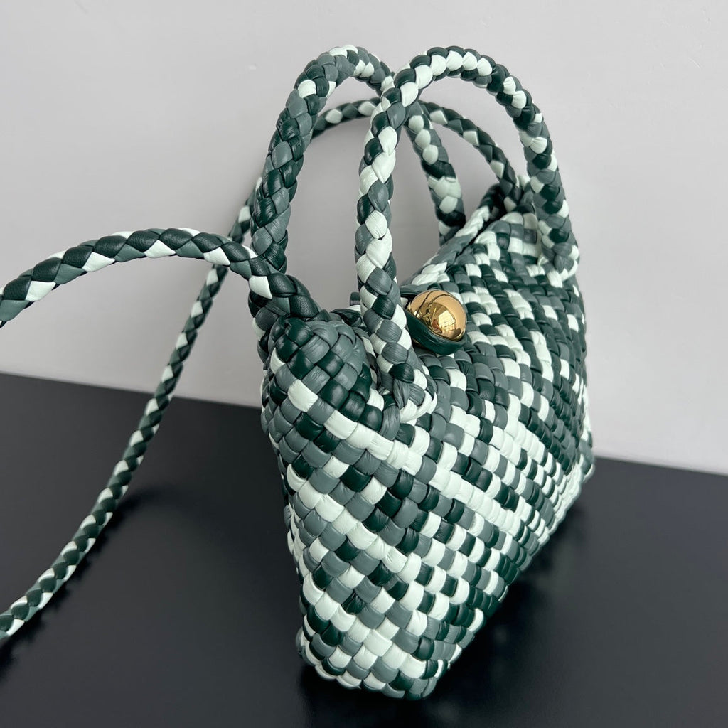 Bottega Veneta Mini Tosca 20 in White Mix Green Calfskin Bag