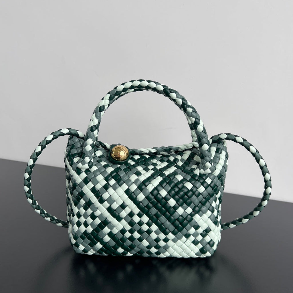 Bottega Veneta Mini Tosca 20 in White Mix Green Calfskin Bag