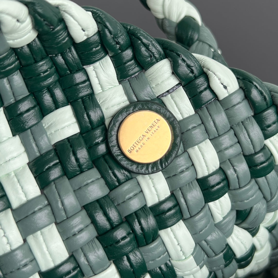 Bottega Veneta Mini Tosca 20 in White Mix Green Calfskin Bag