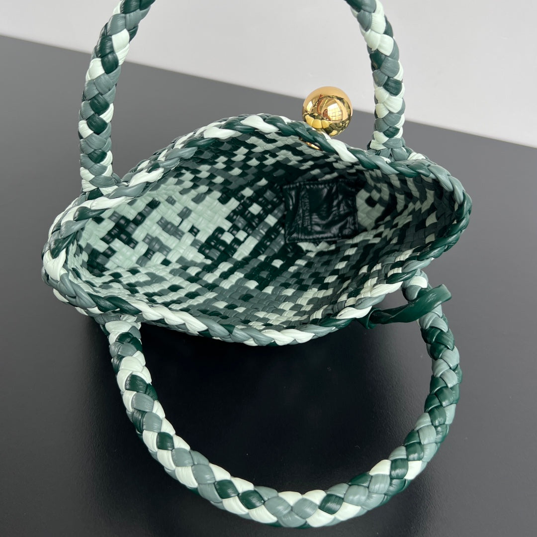 Bottega Veneta Mini Tosca 20 in White Mix Green Calfskin Bag