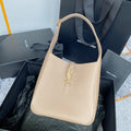 Saint Laurent Le 5 À 7 Small Supple 23 in Beige Lambskin Gold Buckle Bag