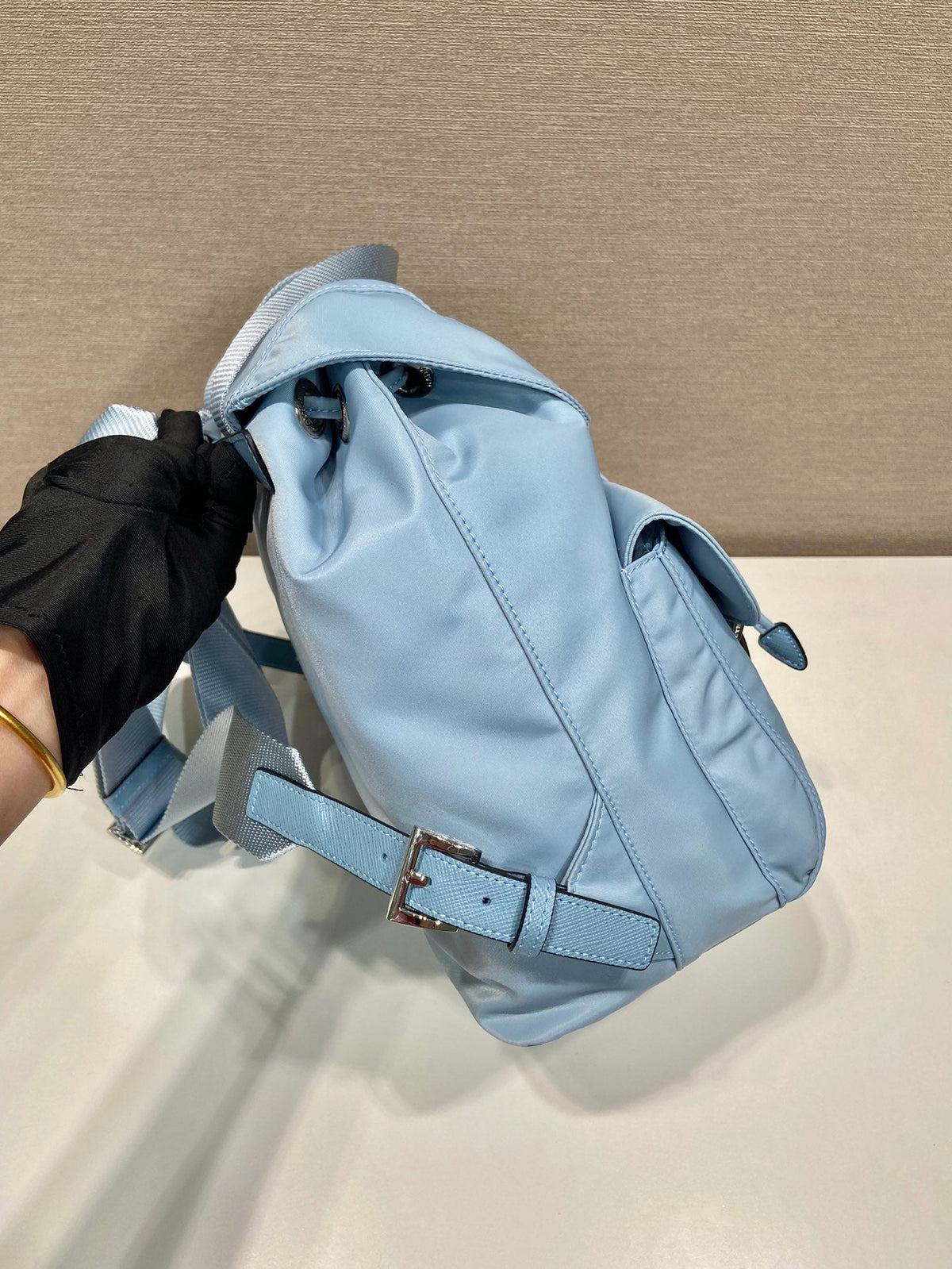 Prada Small Backpack 28 in Sky Blue Parachute Fabric