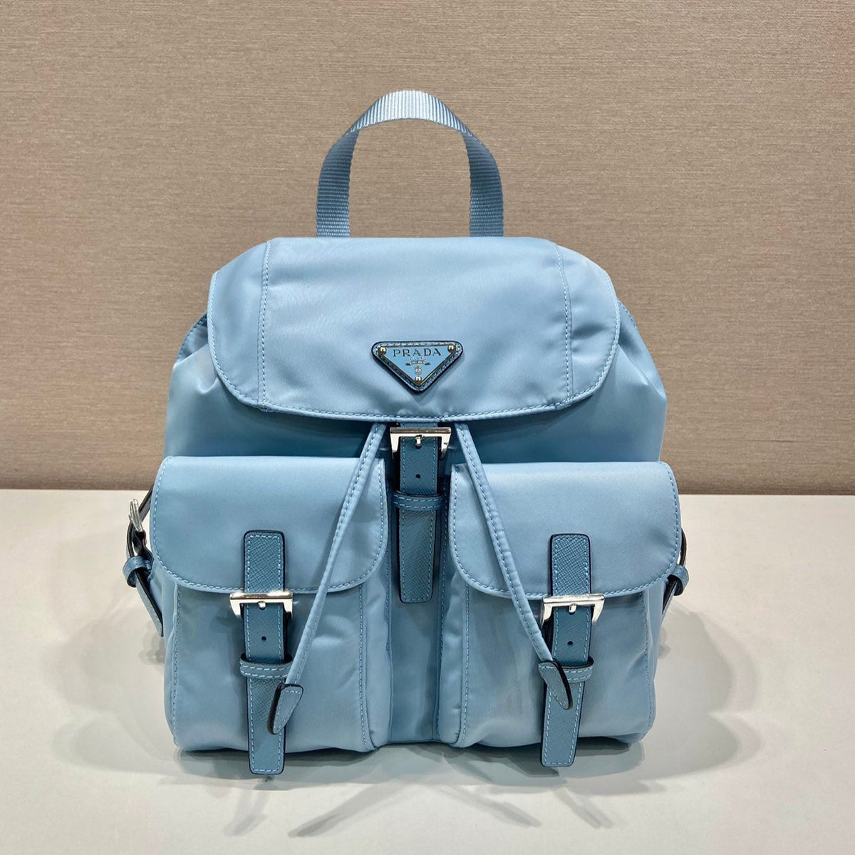Prada Small Backpack 28 in Sky Blue Parachute Fabric