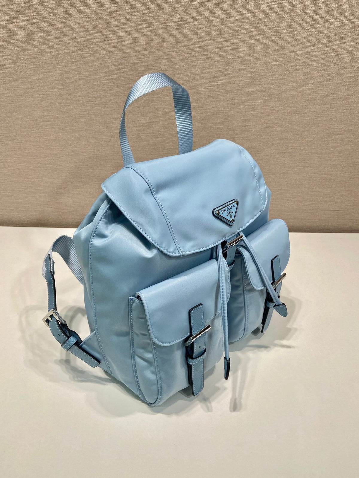 Prada Small Backpack 28 in Sky Blue Parachute Fabric