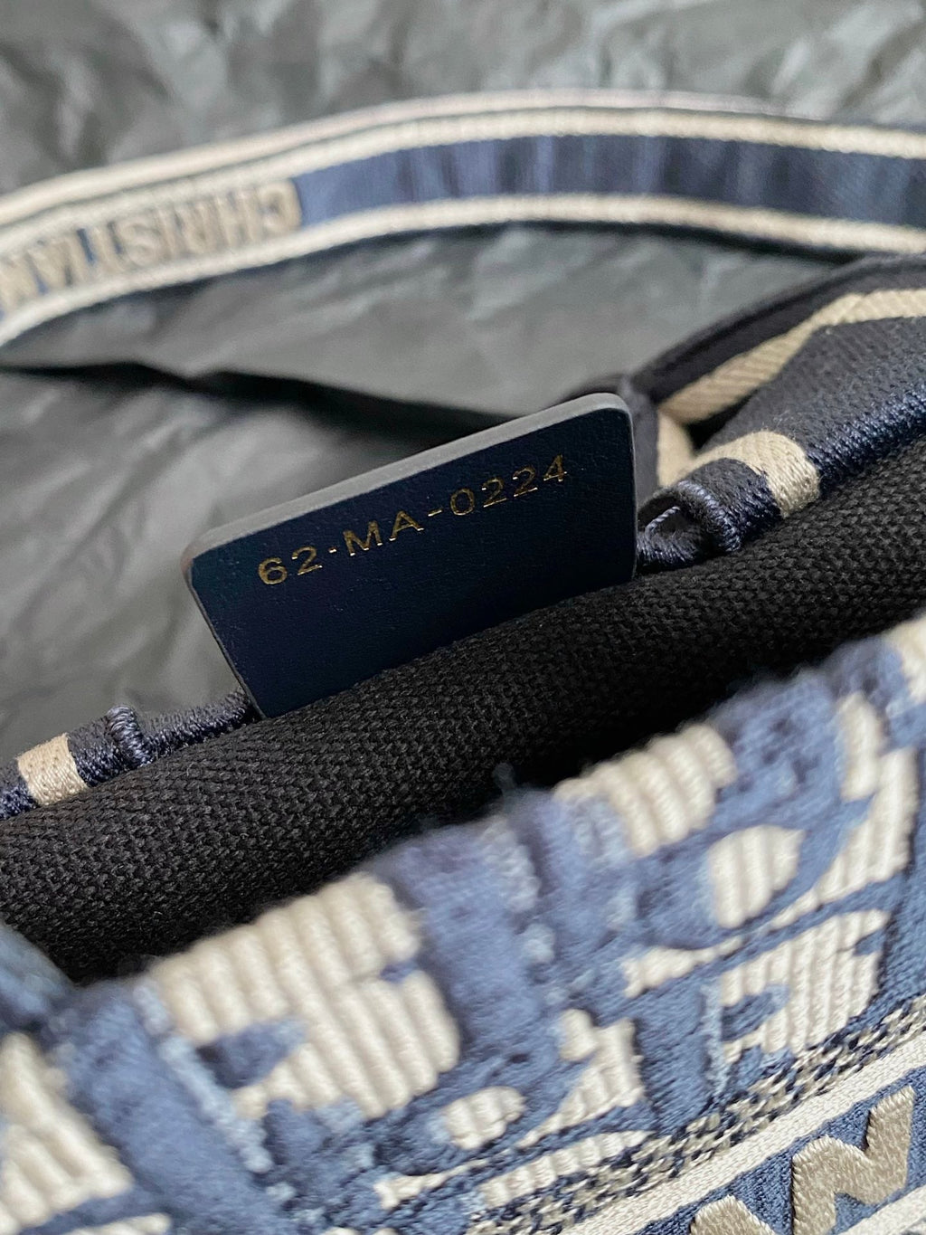 Dior Mini Book Tote 21 Blue Oblique Embroidery