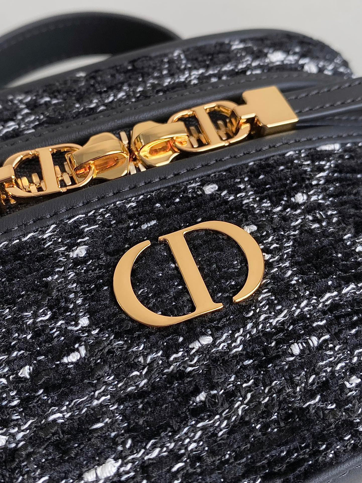 Dior Mini Caro Vanity 16 Black Tweed and Lambskin Bag
