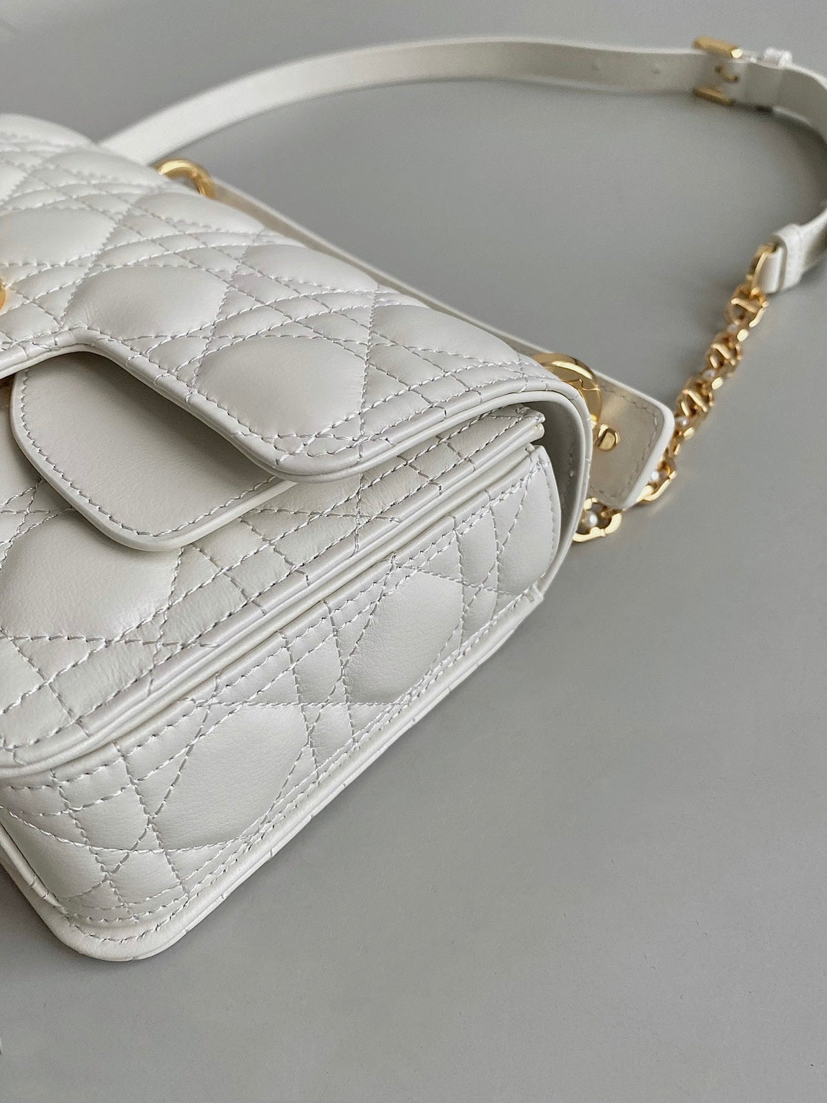 Dior Mini Jolie 22 Bag White Calfskin