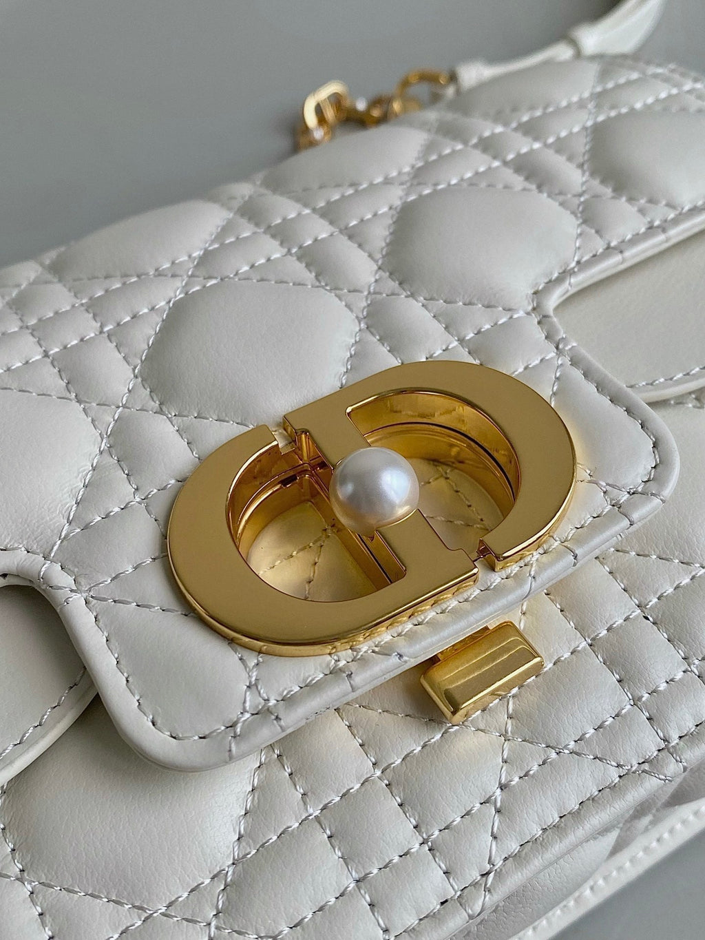 Dior Mini Jolie 22 Bag White Calfskin