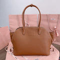 Large Shell Bag 38 in Bronze Brown Calfskin