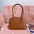 Medium Shell Bag 33 in Bronze Brown Calfskin