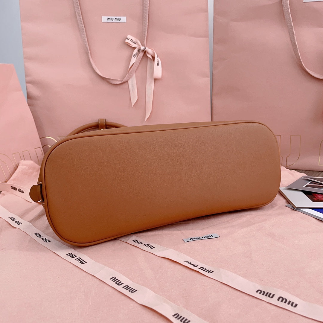 Medium Shell Bag 33 in Bronze Brown Calfskin