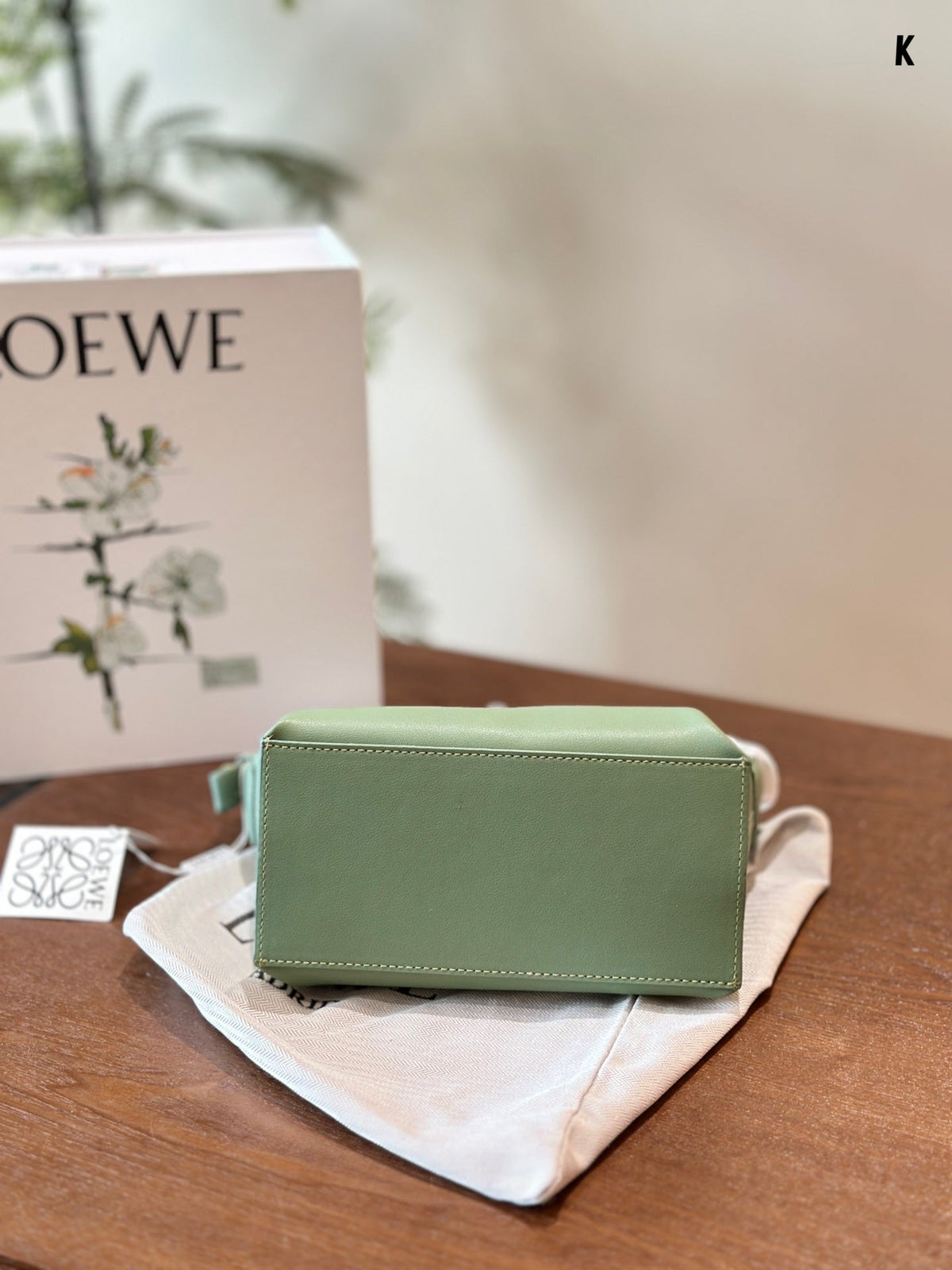 Loewe Luna Hobo 20 Bag in Green Mint Calfskin