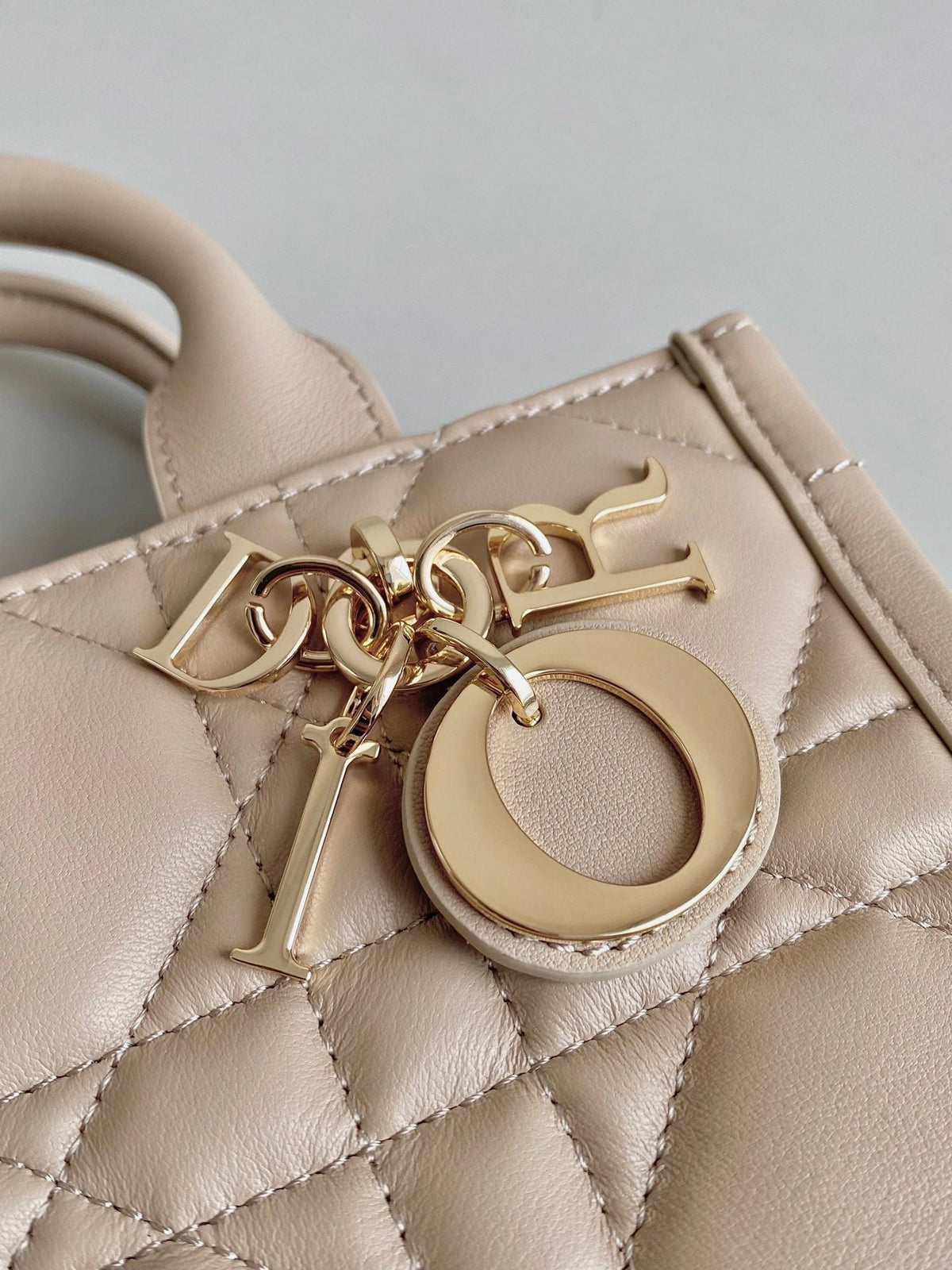Dior Mini Book Tote 21 Beige Cream Maccrocannage Calfskin