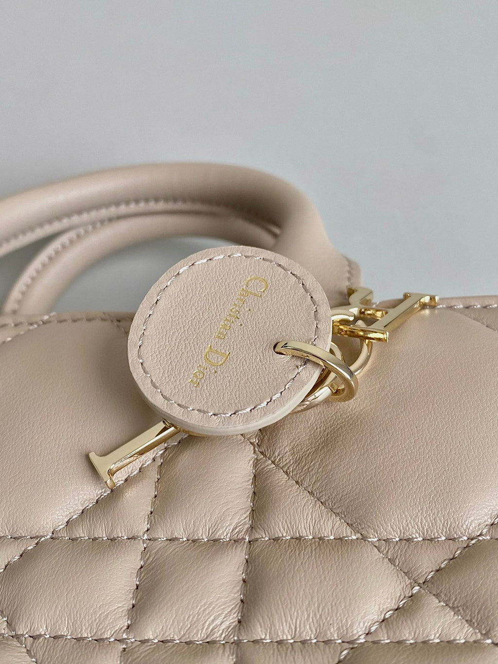 Dior Mini Book Tote 21 Beige Cream Maccrocannage Calfskin