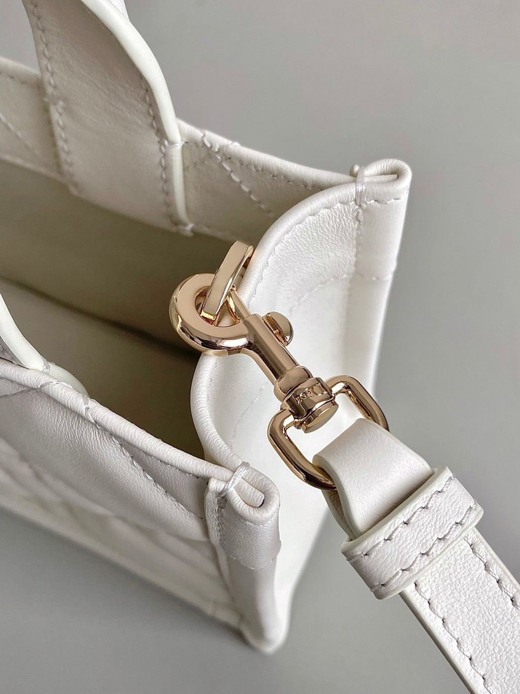 Dior Mini Book Tote 21 White Maccrocannage Calfskin