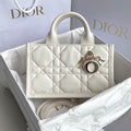Dior Mini Book Tote 21 White Maccrocannage Calfskin