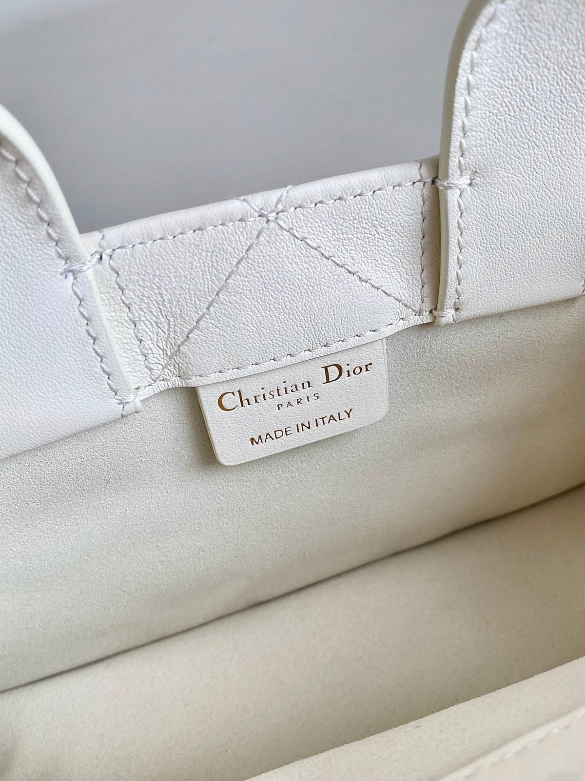 Dior Mini Book Tote 21 White Maccrocannage Calfskin