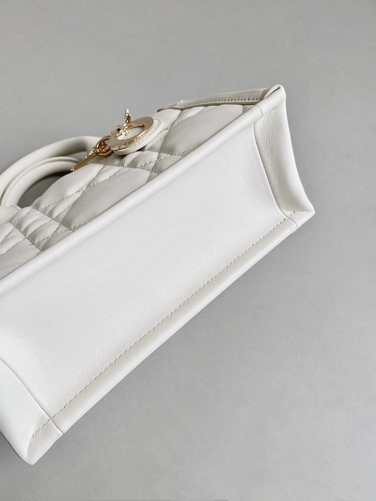 Dior Mini Book Tote 21 White Maccrocannage Calfskin