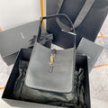Saint Laurent Le 5 À 7 Small Supple 23 in Gray Lambskin Gold Buckle Bag