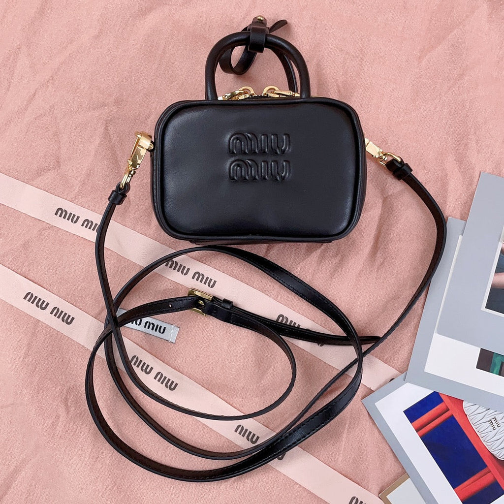 Mini Shoulder Bag 10 in Black Calfskin Gold Hardware