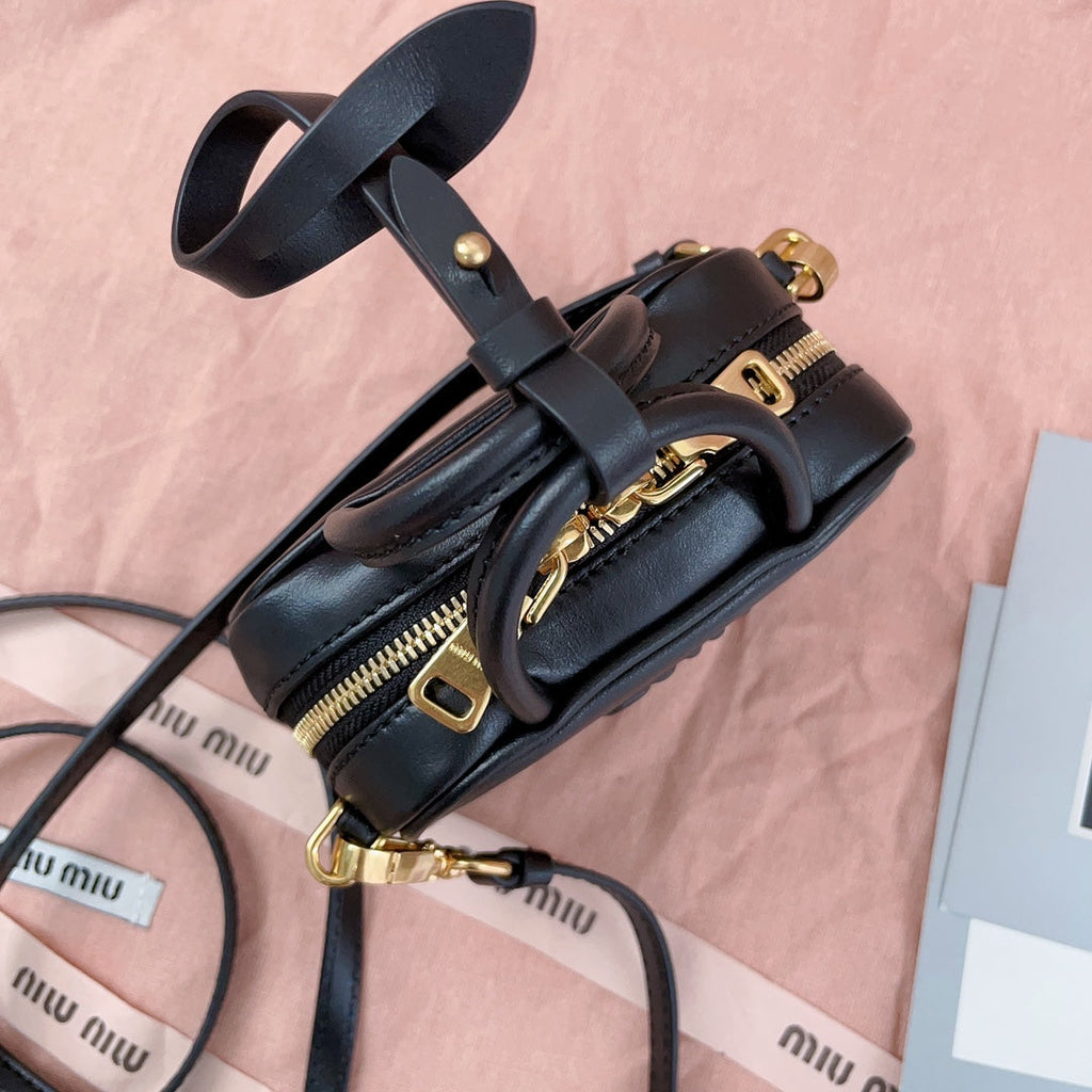 Mini Shoulder Bag 10 in Black Calfskin Gold Hardware