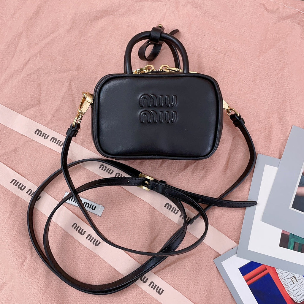 Mini Shoulder Bag 10 in Black Calfskin Gold Hardware