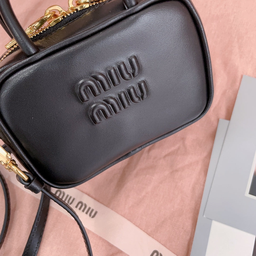 Mini Shoulder Bag 10 in Black Calfskin Gold Hardware