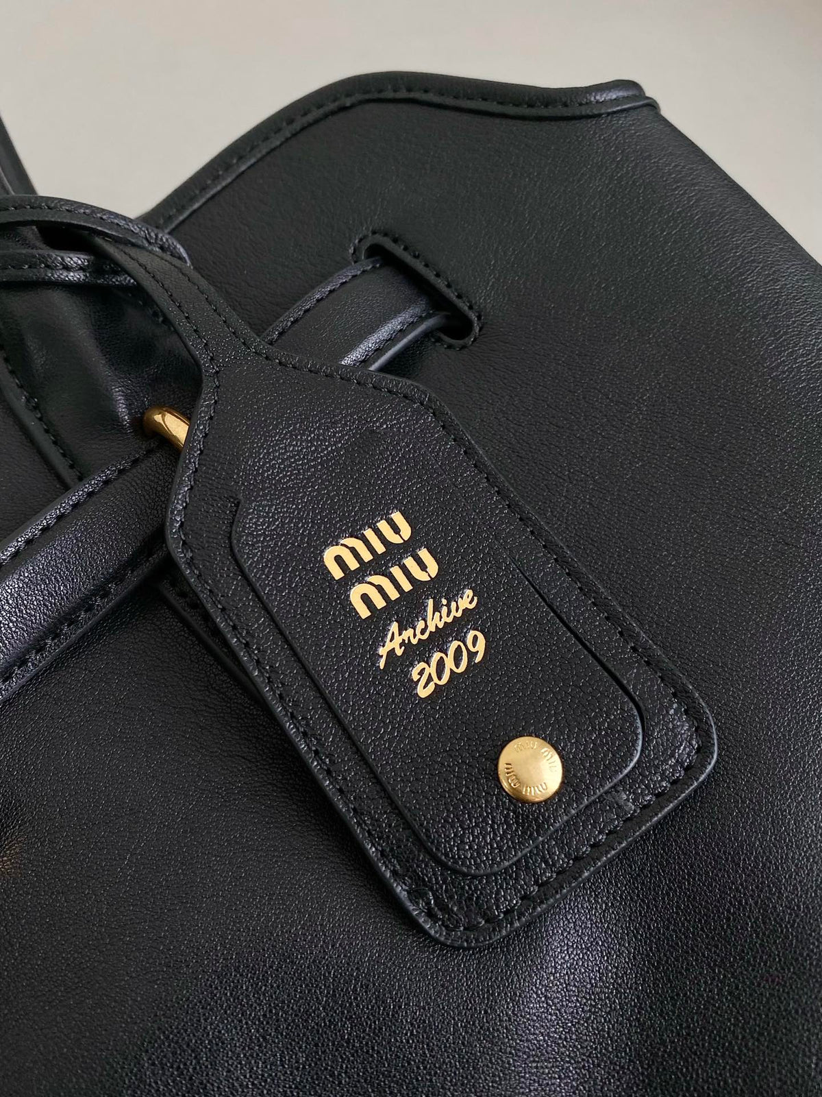 Large Handbag 40 in Black Calfskin