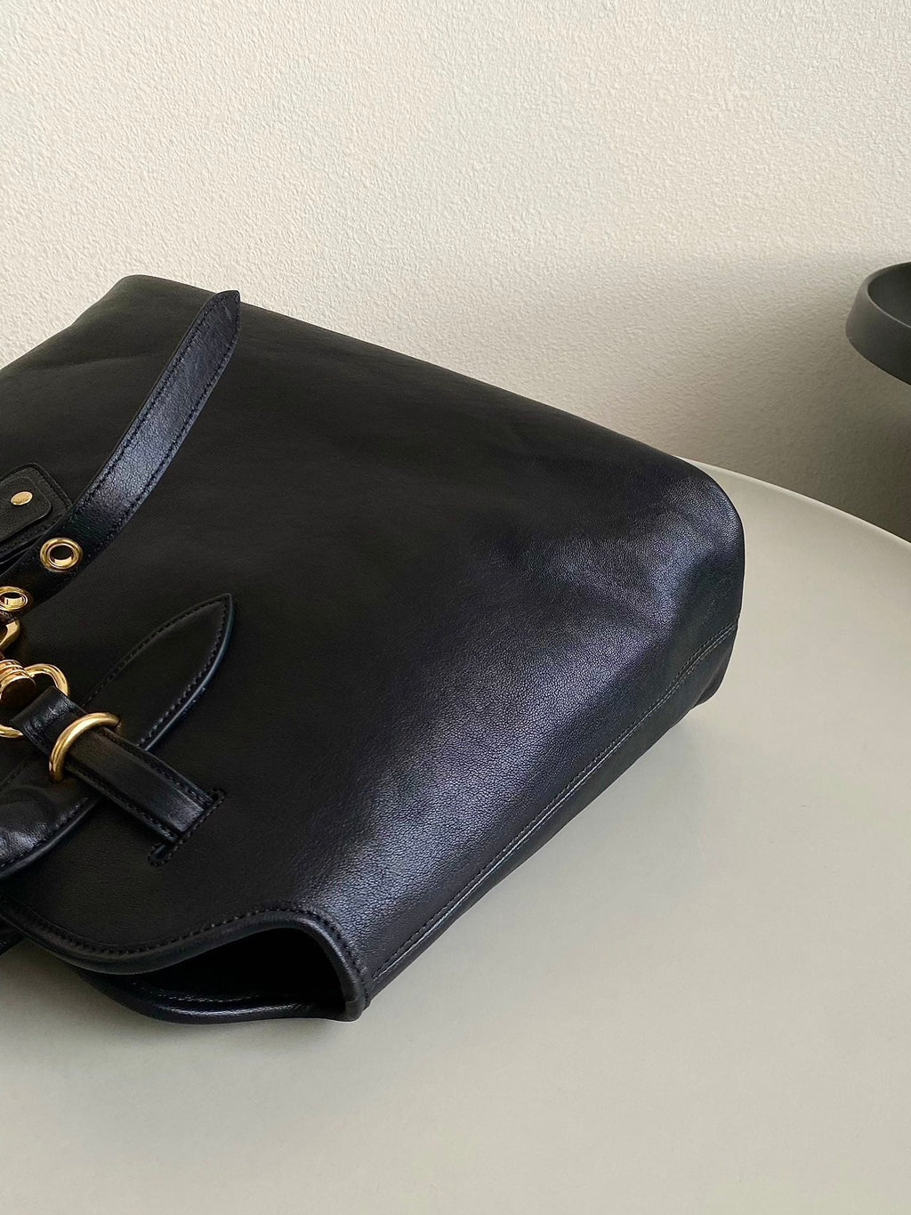 Large Handbag 40 in Black Calfskin