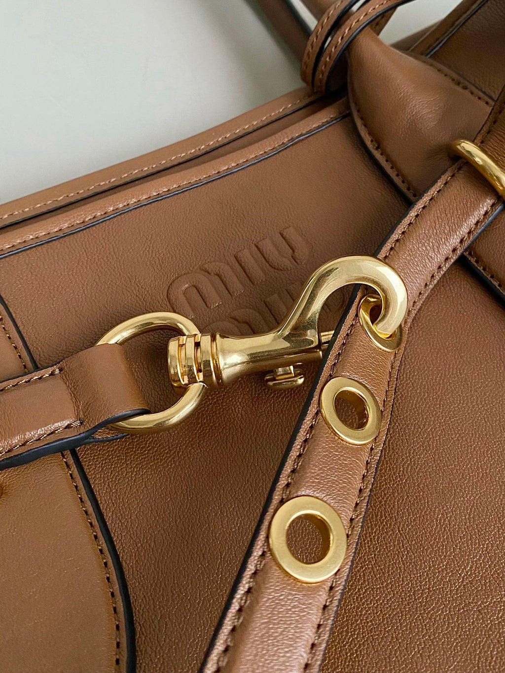 Large Handbag 40 in Cinnamon Brown Calfskin