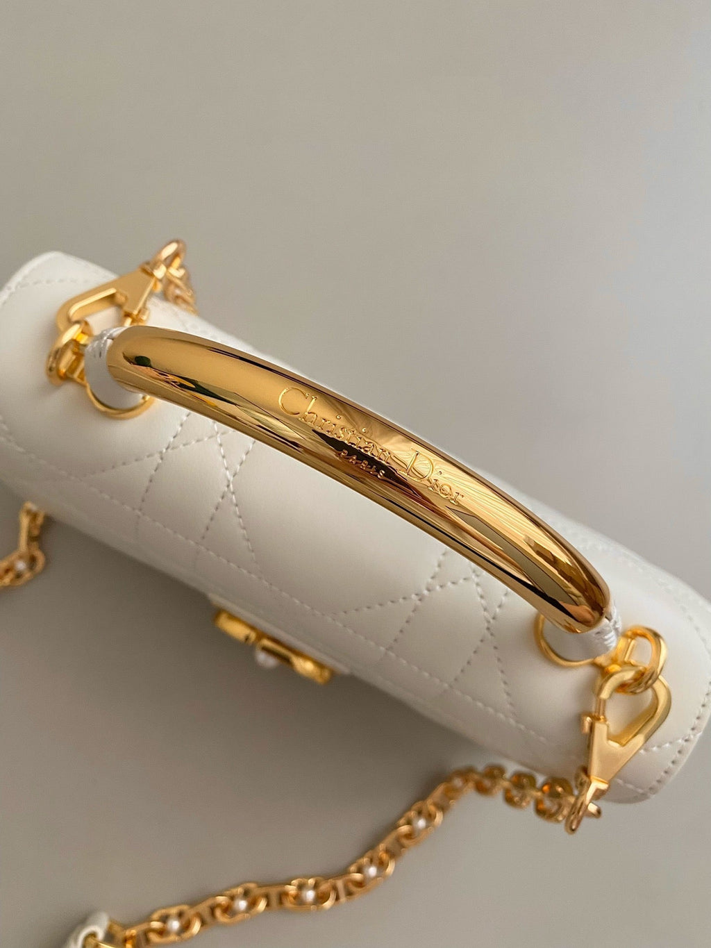 Dior Mini Ange 20 Bag in White Calfskin