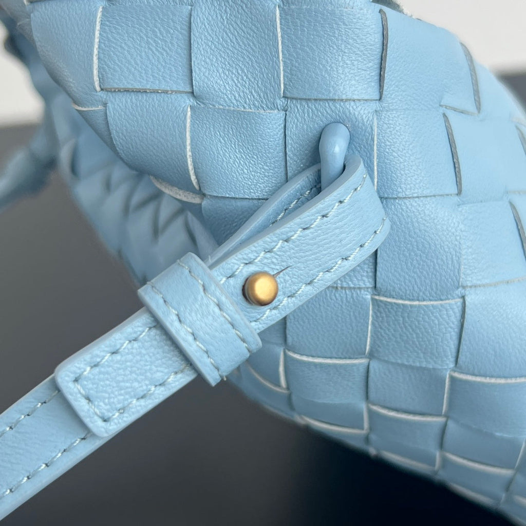 Bottega Veneta Mini Hop 25 in Sky Blue Calfskin Bag