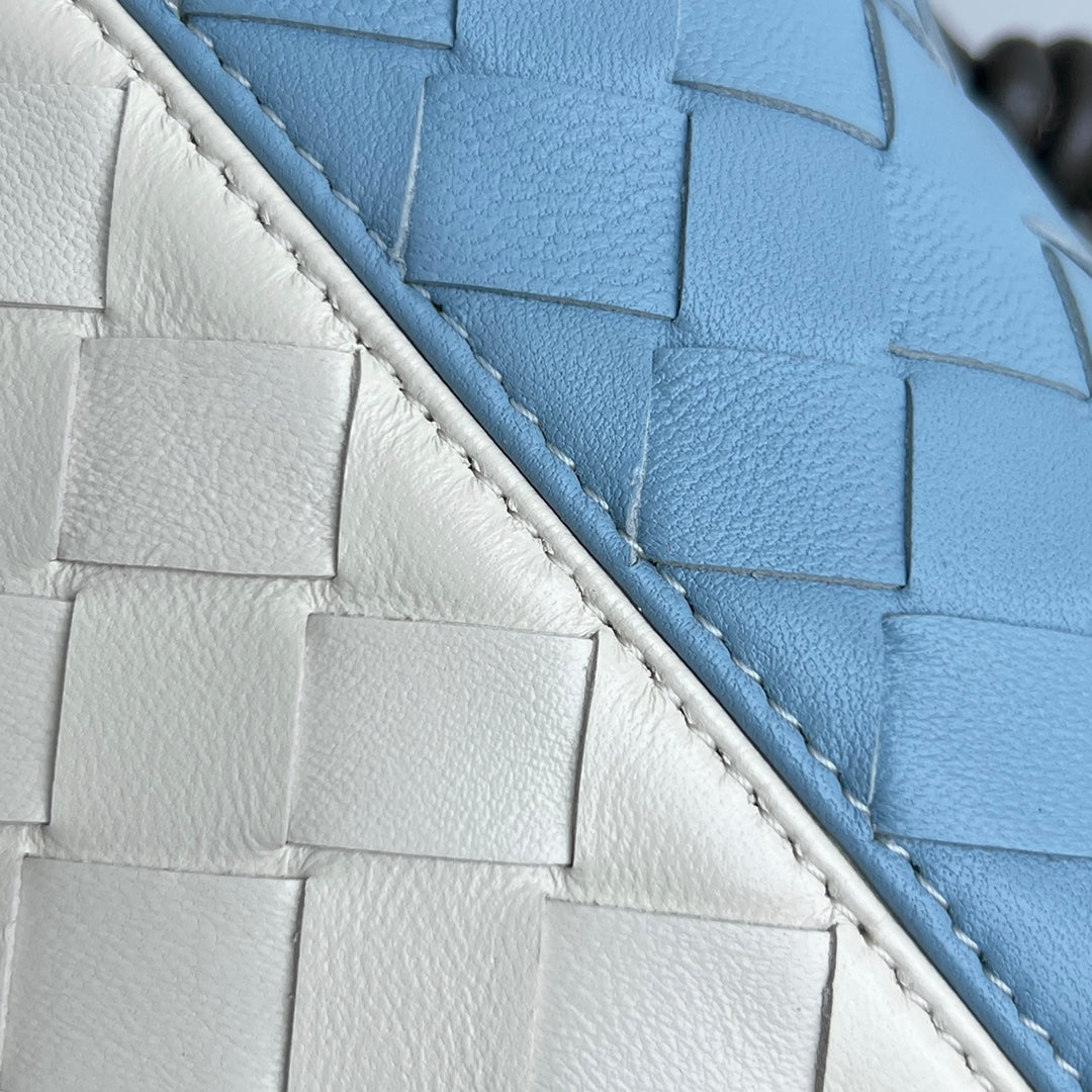 Bottega Veneta Small Loop 22 in Sky Blue Mix White Calfskin Bag