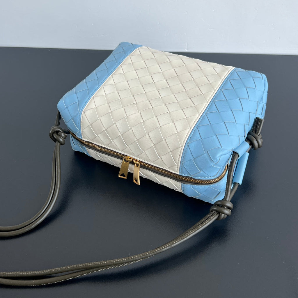 Bottega Veneta Small Loop 22 in Sky Blue Mix White Calfskin Bag
