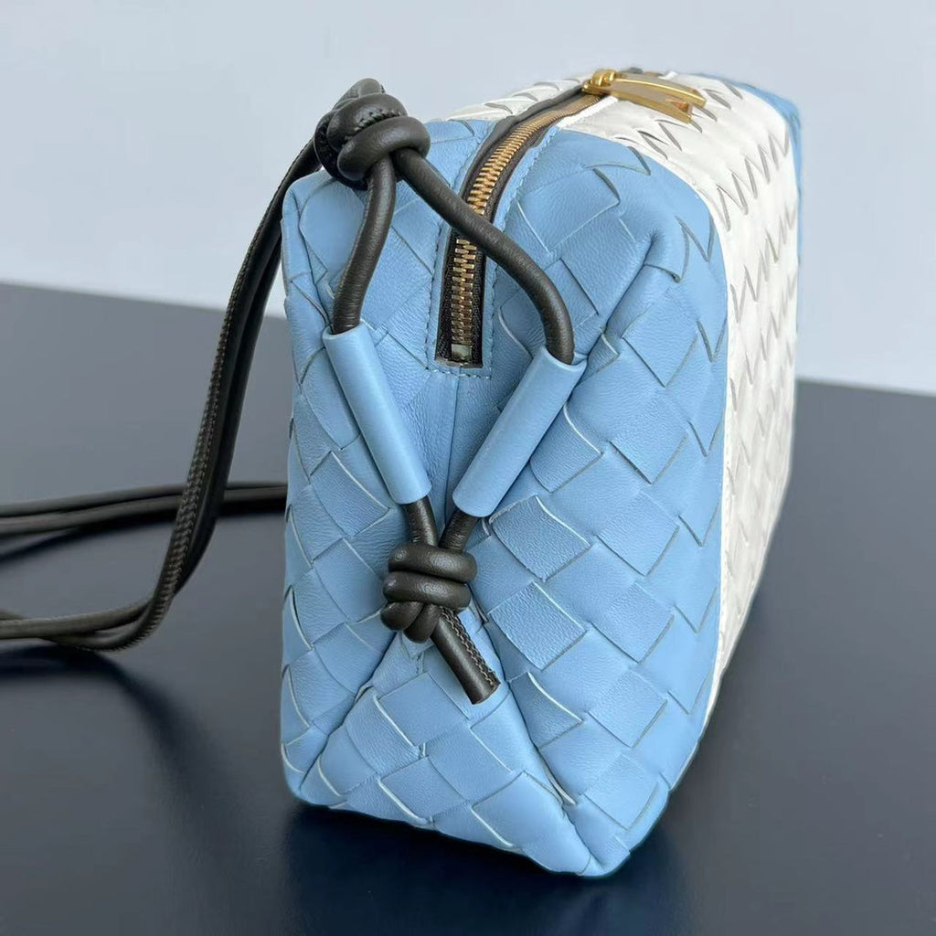 Bottega Veneta Small Loop 22 in Sky Blue Mix White Calfskin Bag