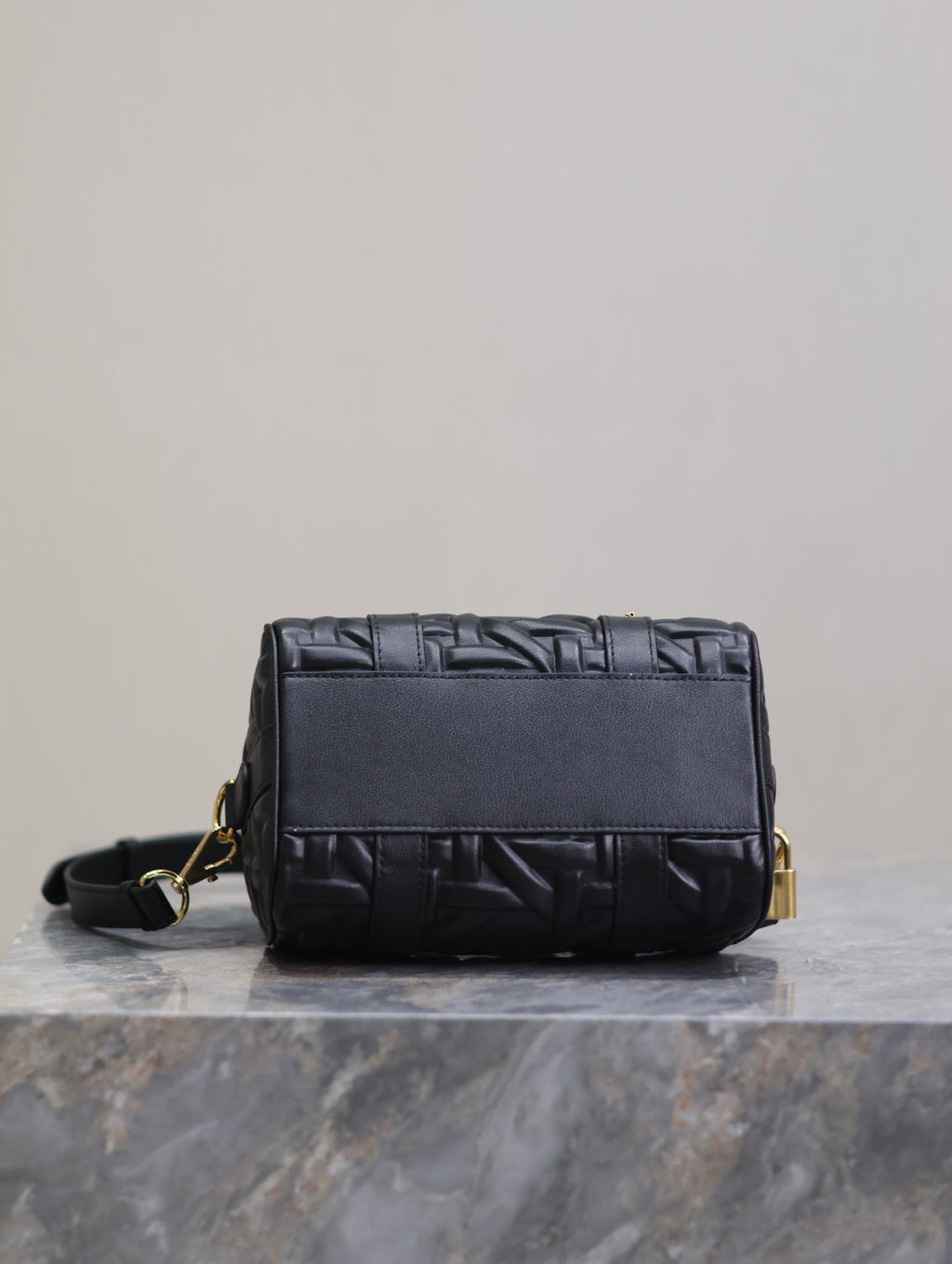 Dior Medium Groove Bag 20 in Black Macrocannage Calfskin with Gold Hardware