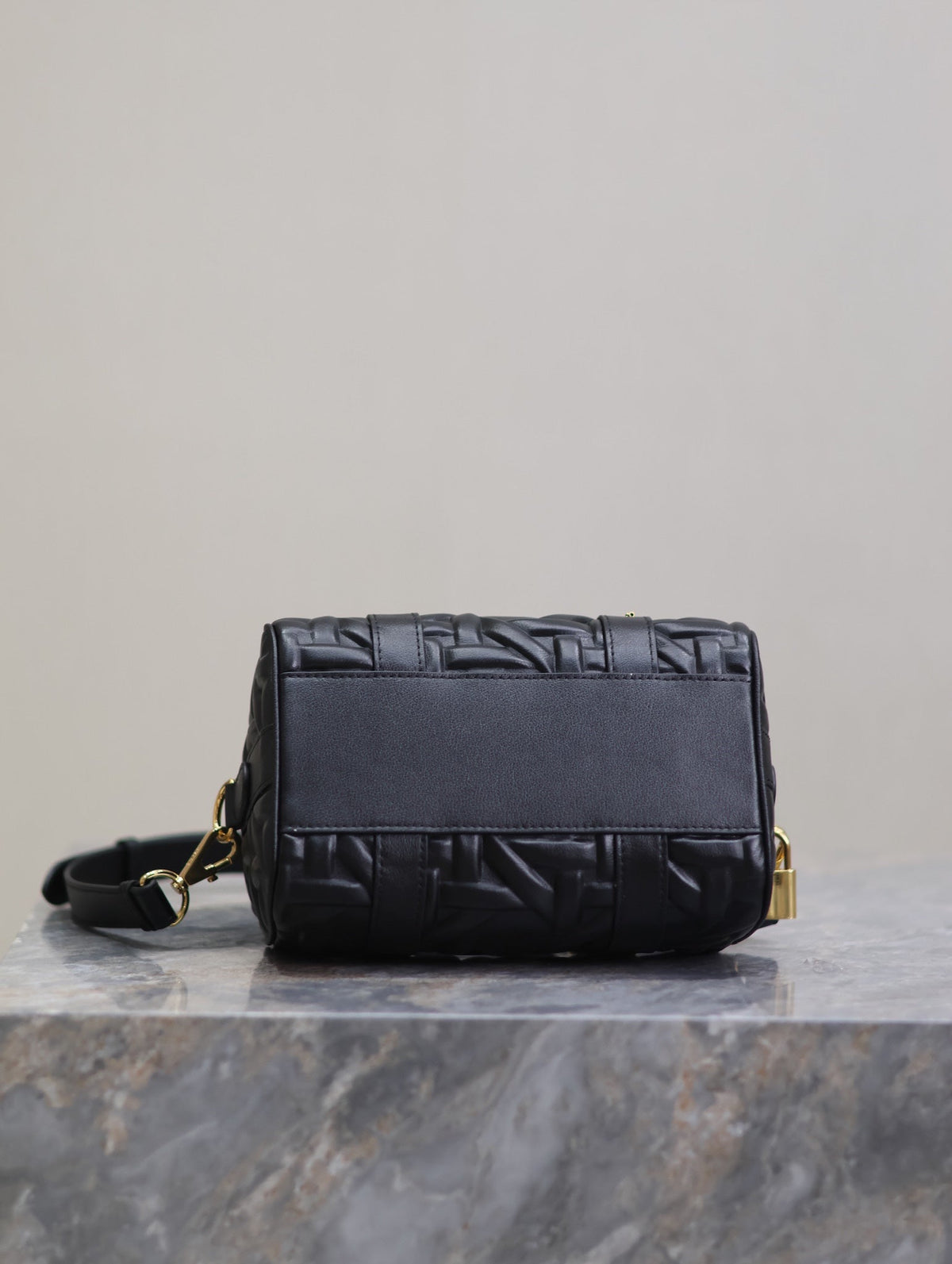 Dior Medium Groove Bag 20 in Black Macrocannage Calfskin with Gold Hardware