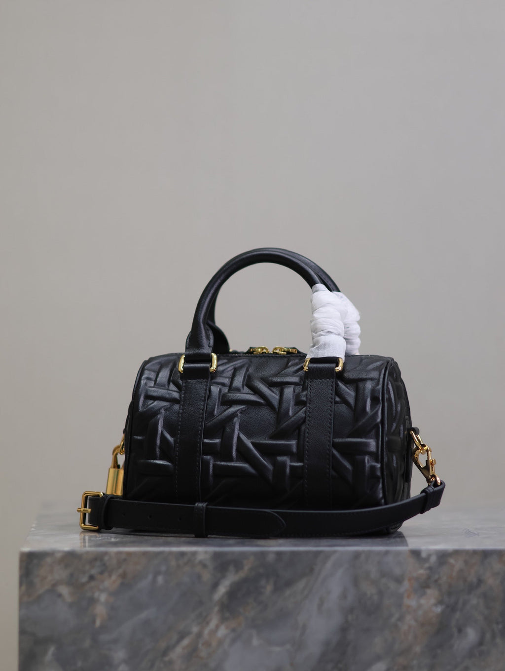 Dior Medium Groove Bag 20 in Black Macrocannage Calfskin with Gold Hardware