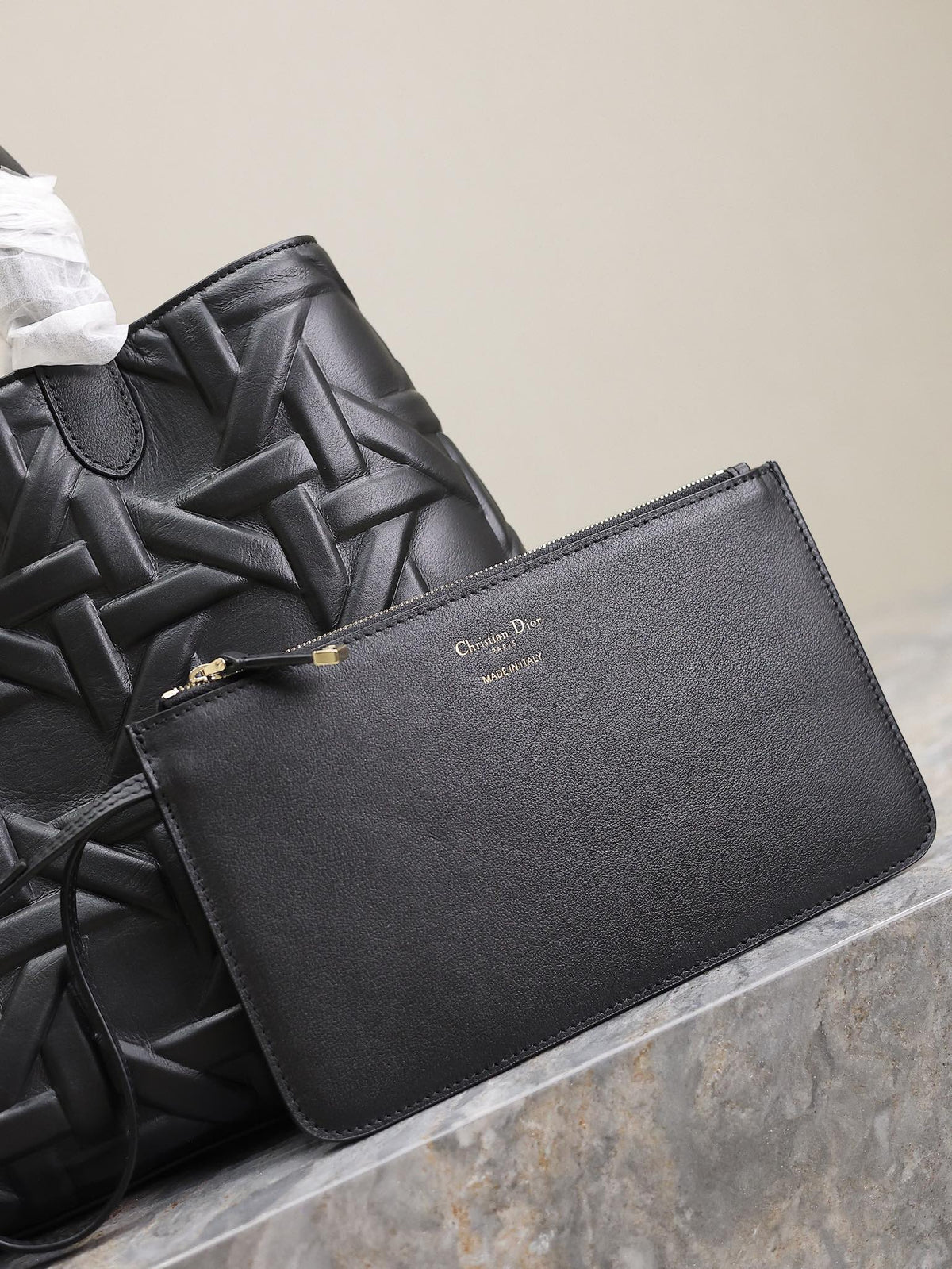 Dior Medium 37 Toujours Bag in Black Cannage Graphic Lambskin