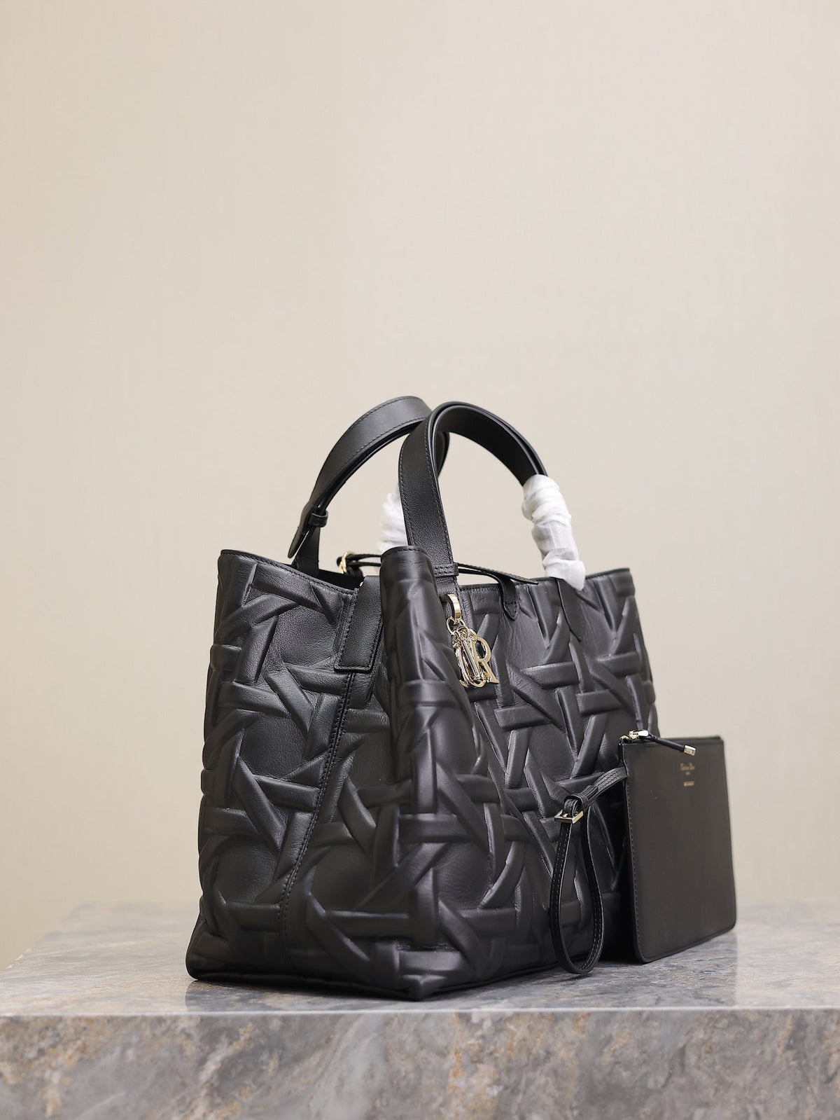 Dior Medium 37 Toujours Bag in Black Cannage Graphic Lambskin
