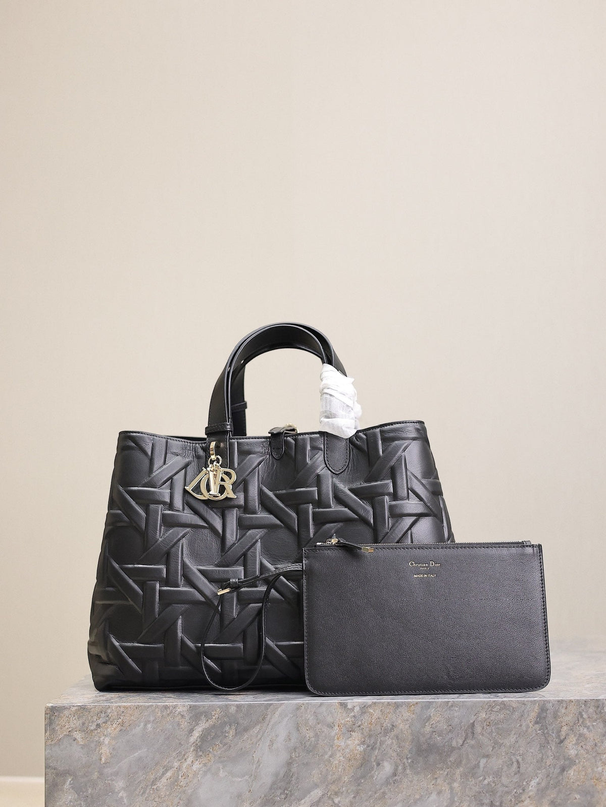 Dior Medium 37 Toujours Bag in Black Cannage Graphic Lambskin