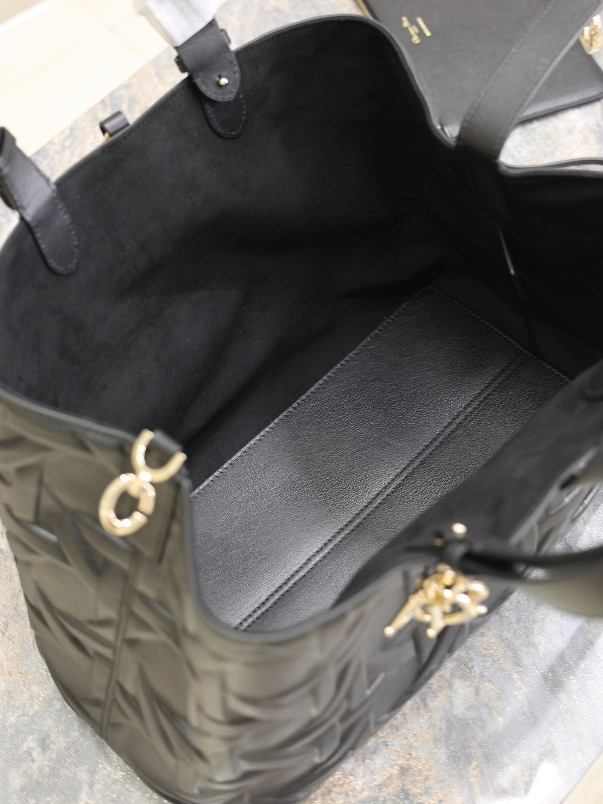 Dior Medium 37 Toujours Bag in Black Cannage Graphic Lambskin
