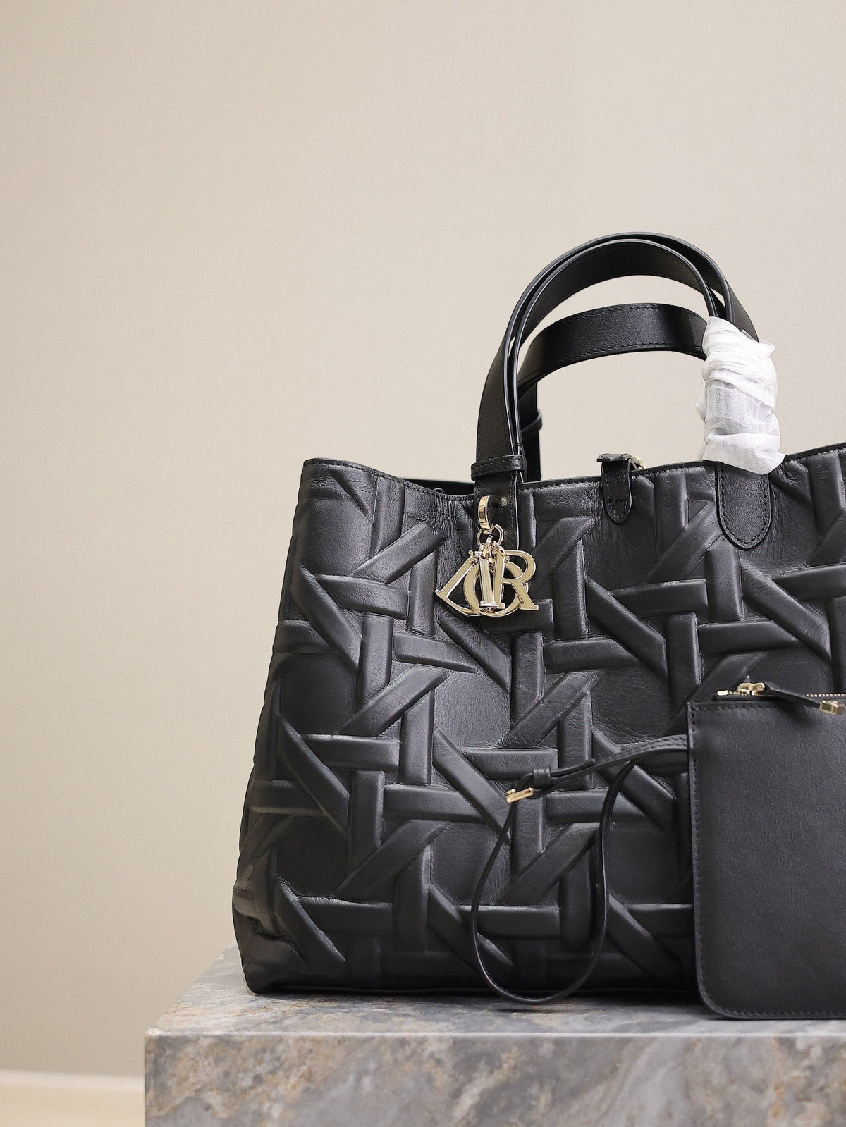 Dior Medium 37 Toujours Bag in Black Cannage Graphic Lambskin