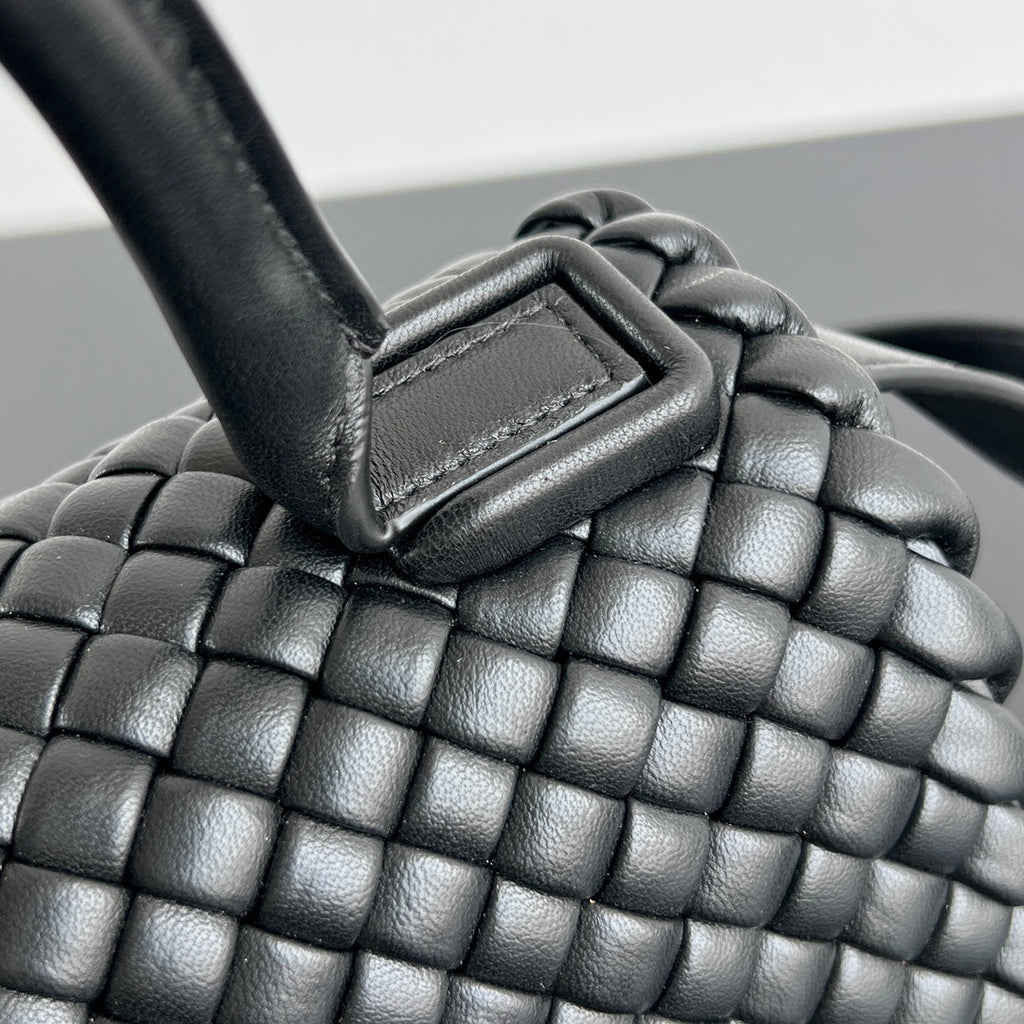 Bottega Veneta Patti Shoulder Bag 26 in Black Lambskin