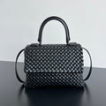Bottega Veneta Patti Shoulder Bag 26 in Black Lambskin