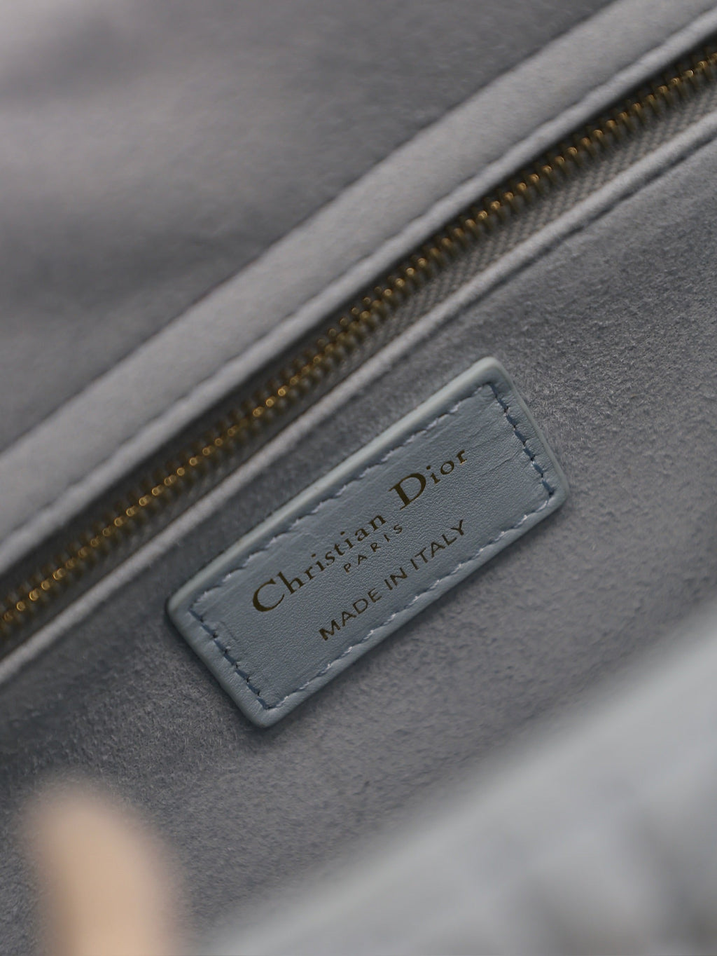 Dior Lady Bag 24 in Baby Blue Quilted Macrocannage Calfskin Green Strap