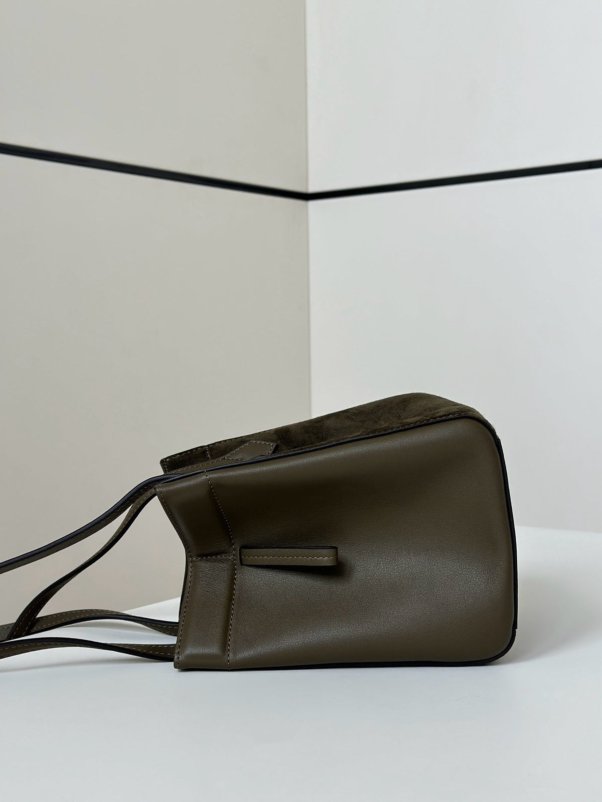 Fendi Origami Mini 19 in Army Green Lambskin and Suede Bag