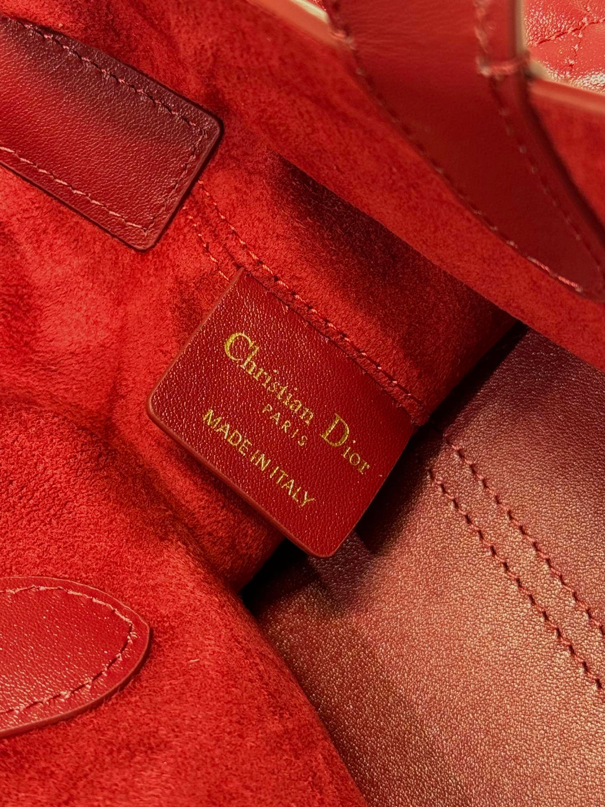 Dior Mini 23 Toujours Bag in Ruby Red Macrocannage Lambskin